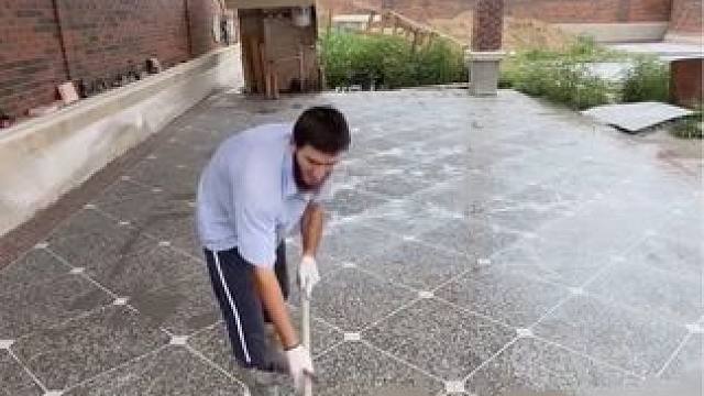 水磨石施工方式和工艺制作。 #施工工艺 #庭院地面铺装 #能工巧匠 #造园记 #地面装饰