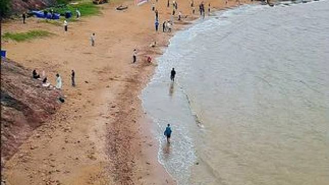 三门1号公路景观大道尽头牛尾塘，沙滩美景如画。