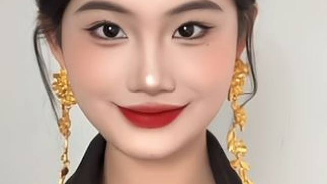 方圆脸学会化妆也能国泰民安！ #方圆脸妆容 #美妆模范生 #反差 #国泰民安#红唇