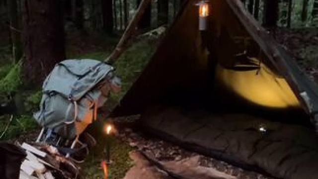 露营摘了三个大蘑菇 #露营报告