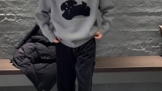 小狗毛衣好看不 #男生穿搭 #秋冬穿搭