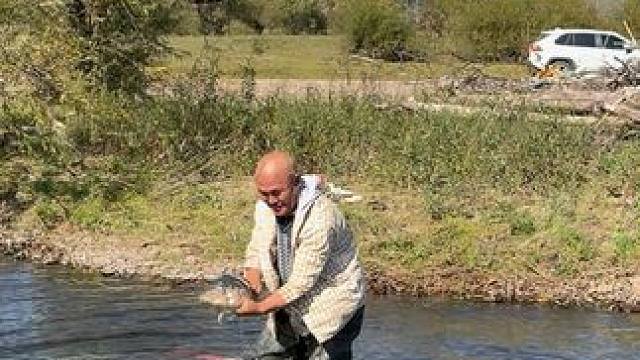 #户外捕鱼 #好大一条鱼