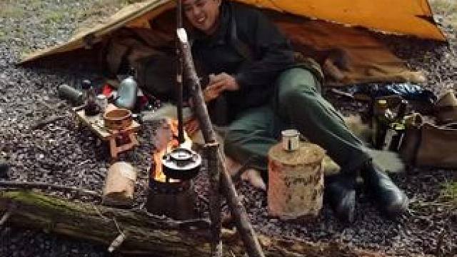 焚火煮水，好生惬意 #露营报告