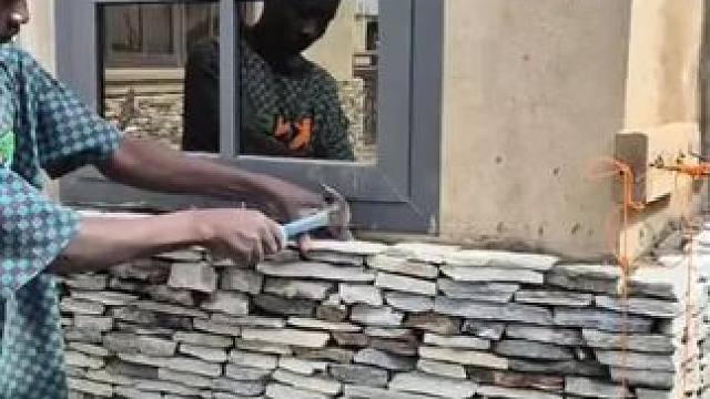 非洲加纳自建房外墙施工⚠️ #施工工艺 #加纳房 #砌墙 #制作过程 #能工巧匠