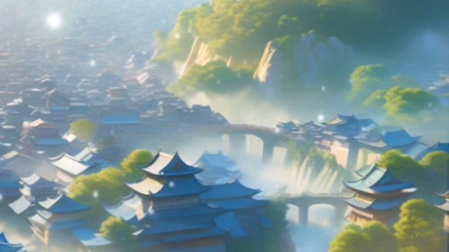 《早发白帝城》唐·李白
朝辞白帝彩云间，
千里江陵一日还。
两岸猿声啼不住，
轻舟已过万重山。