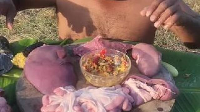 猪肝生 #东南亚美食 #农村生活 #农村生活欢乐多