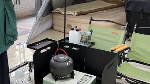 自带可以移动置物架的挡风板，功能齐全，颜值高，露营必备#挡风板户外 #户外炉具挡风板 #挡风神器 #
