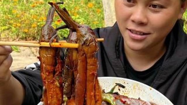 今天摘了很多茄子和辣椒，做个美味下饭菜 #美食 #下饭菜 #美食分享 #农村生活