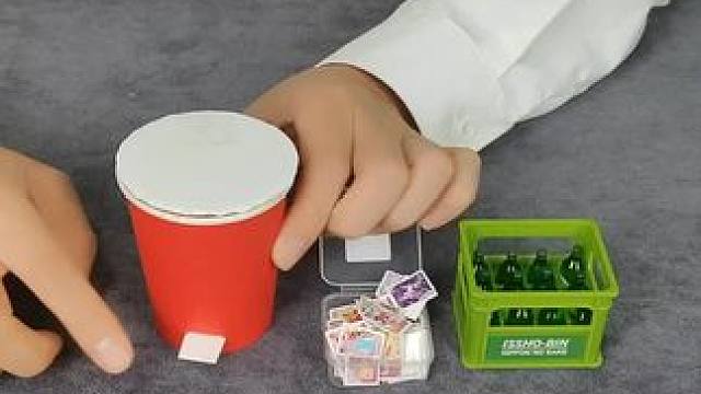 超可爱的桌面垃圾桶小手工#学生党 #手工 #脑洞大开