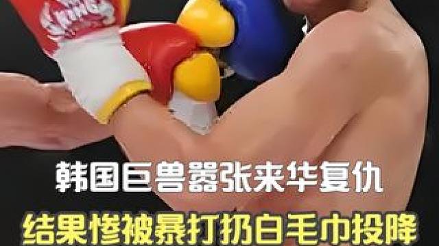 方便KO金世基，韩国巨兽嚣张来华复仇，结果惨被暴打扔毛巾投降 #自由搏击 #拳击 #格斗