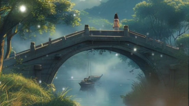 《江南》。汉乐府民歌。
江南可采莲，莲叶何田田。
鱼戏莲叶间。
鱼戏莲叶东，鱼戏莲叶西，
鱼戏莲叶南