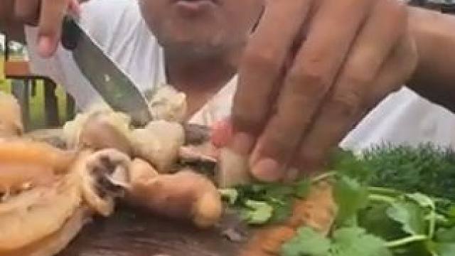 老马吃好东西永远不带老丈人，真的补呀#户外美食 #咀嚼声 #咀嚼音解压