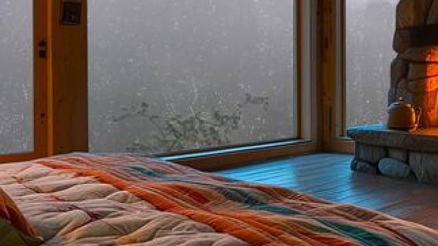 深山公寓，窗外雷声轰鸣，屋里有温暖炉火，在这里轻松入睡吧 #白噪音 #助眠声音 #助眠视频  #雨声