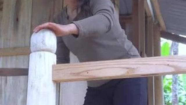 木屋搭建#荒野建造 #木屋建造完整版野外 #木屋建造 #我的乡村生活 #美女