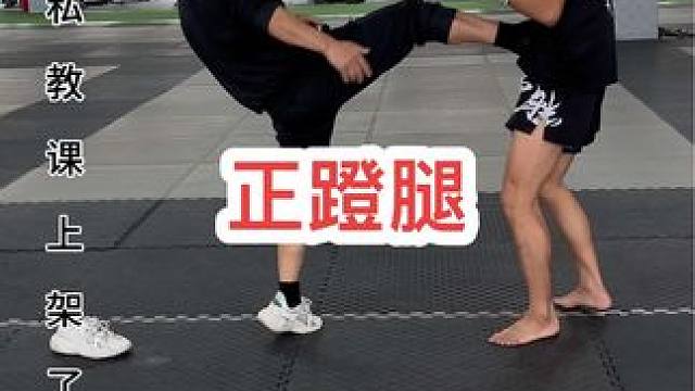 在不同的时机和进攻角度下，正蹬腿的着力点也可以变化，用脚前掌可以蹬的距离远，用脚后跟更安全。#自由搏