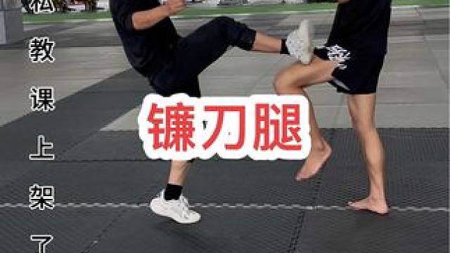 镰刀腿，比扫踢更疼、击打角度更多。
对抗中配合扫踢使用，提膝格挡很难挡的住。#自由搏击 #拳击 #泰