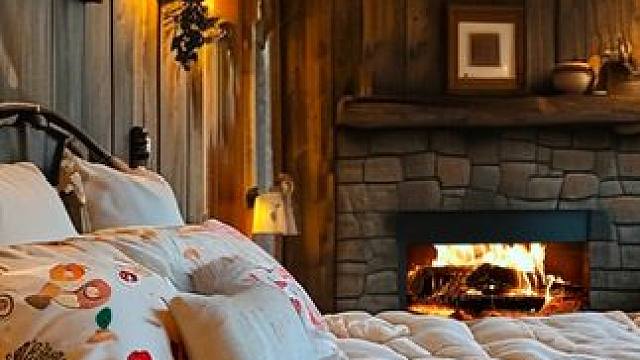 深山老屋中，温暖壁炉燃烧着，窗外暴风雪肆虐，在这里进入梦乡吧 #白噪音 #助眠视频 #助眠解压 #治