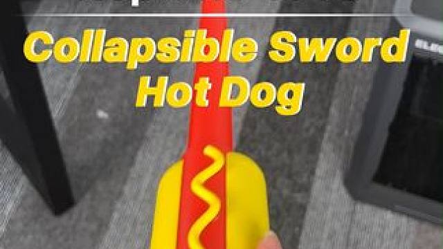 这个热狗伸缩剑，我可以玩一天~ #3d打印 #玩个很新的东西 #解压