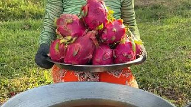 火龙果美食 #火龙果#原始美味#东南亚美食