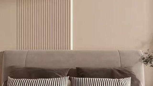 现代简约灰咖色卧室设计 #设计案例分享 #现代简约 #软装搭配 #全屋定制 #效果图表现