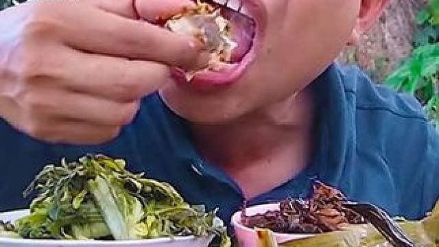 香米饭水煮菜 芭蕉叶☘️辣焖️大河鱼 #泰国美食 #户外美食 #美食 #泰国生活