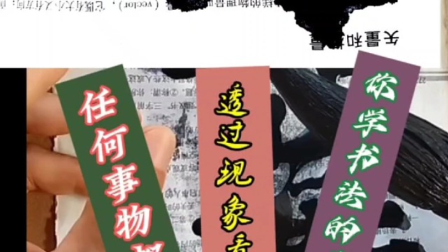 事物都是透过现象看本质 你学书法的背后是？