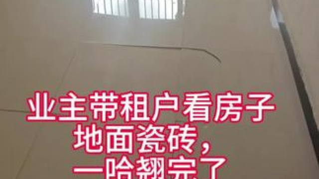 带租户看房子，瓷砖不给力，起翘完了，好尴尬