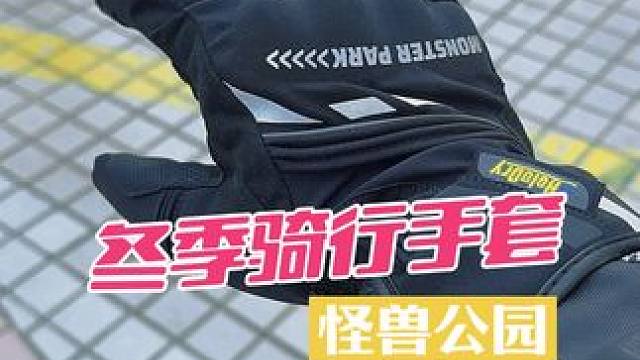 冬季骑行手套，怪兽公园的颜值不错，配置到位，价格还很香#冬天骑车防冻手套 #摩托车 #怪兽公园