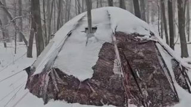 雪天露营 #露营报告 #雪地露营报告