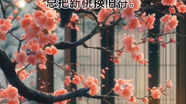 《元日》宋·王安石#唯美诗词 #诗词 #心情文字 #意境