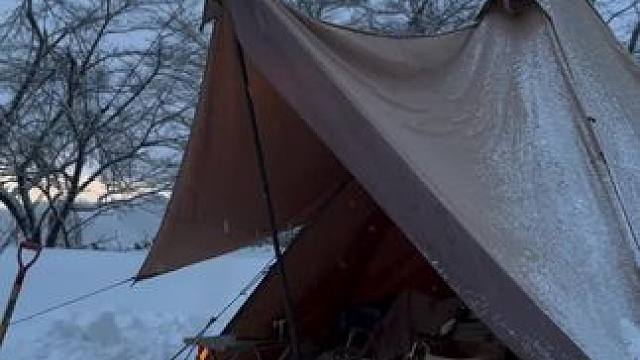 雪地露营好惬意 #露营报告 #雪地露营报告