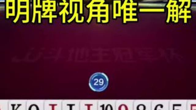 明牌视角唯一解 #JJ斗地主#内容启发搜索