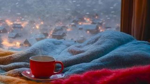 山区小镇上，一场暴风雪到来，住在温暖小屋里轻松入睡吧 #助眠视频 #白噪音 #解压助眠 #治愈系风景