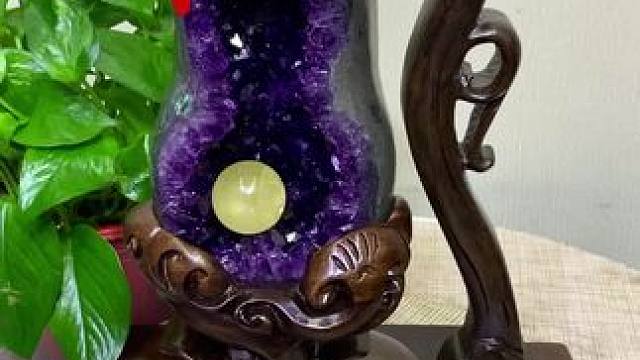 宝葫芦八字形晶洞#九紫离火运 #天然水晶 #紫晶洞 #招财 #精品摆件