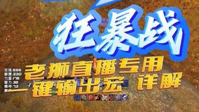 魔兽世界 硬核模式 狂暴战 老狮直播专用 一键输出宏 攻略 #魔兽世界二十周年 #魔兽世界攻略必看 
