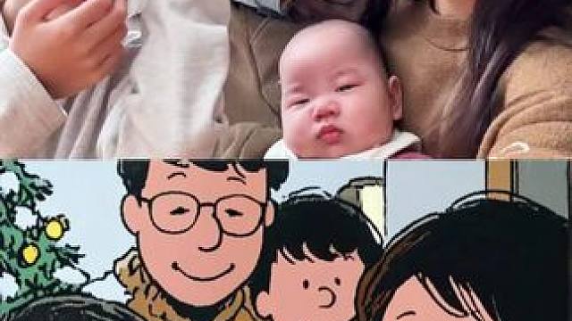 一家五口整整齐齐，快来 #一键成为冬日治愈漫画主角  #人类幼崽成长计划 #小小的你治愈大大的我们