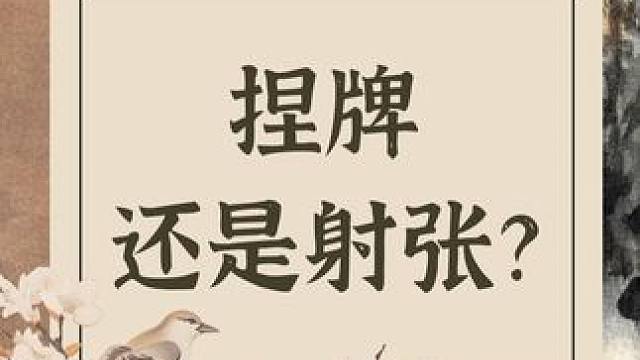 打麻将是捏牌好？还是射张好？#麻将麻将抖起来  #麻将技巧诀窍  #麻将