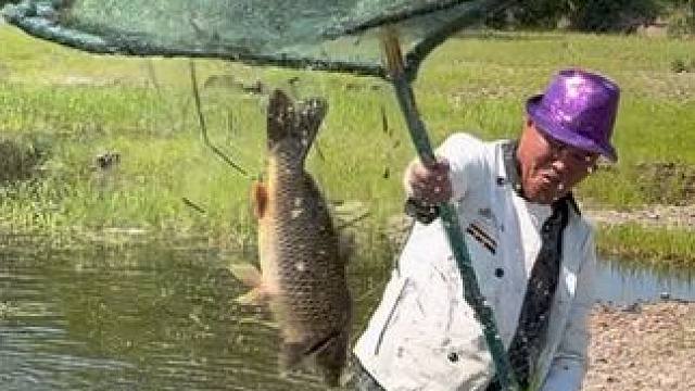 #户外捕鱼 #好大一条鱼