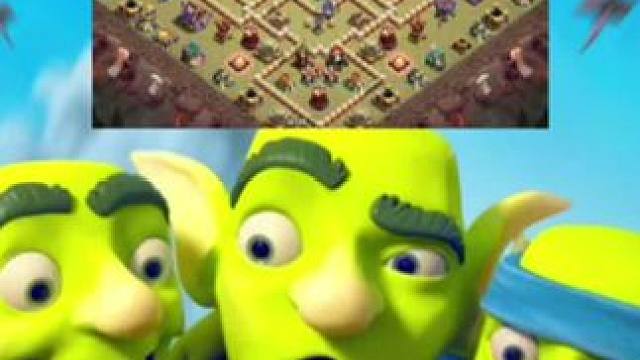 直播素材：17本飞艇超弓让蛮王 #部落冲突 #17本飞艇超弓