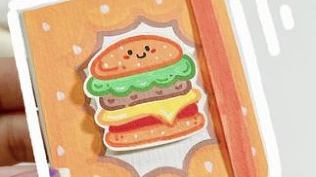 敲敲敲敲敲敲简单的汉堡豆豆本来啦！有宝贝想要教程吗？！#自制豆豆本#豆豆本#汉堡手工#手工diy