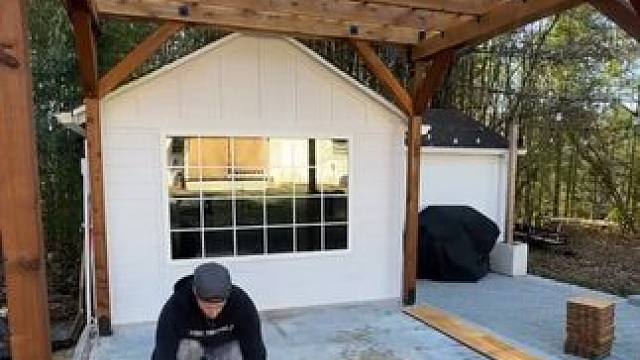 简单易学的庭院凉棚制作方式。 #凉棚 #工艺制作 #结实耐用 #质量杠杠的好 #工艺