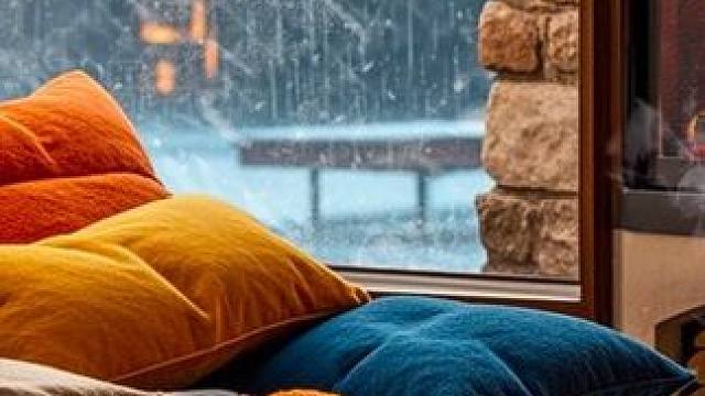 暴风雪夜，在舒适又温暖的小屋里过冬，耳边传来炉火和风雪的声音 #白噪音 #助眠视频 #解压助眠 #治