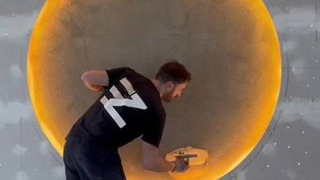 浮雕月球背景墙 #dou来休息一下 #是时候展现真正的技术了