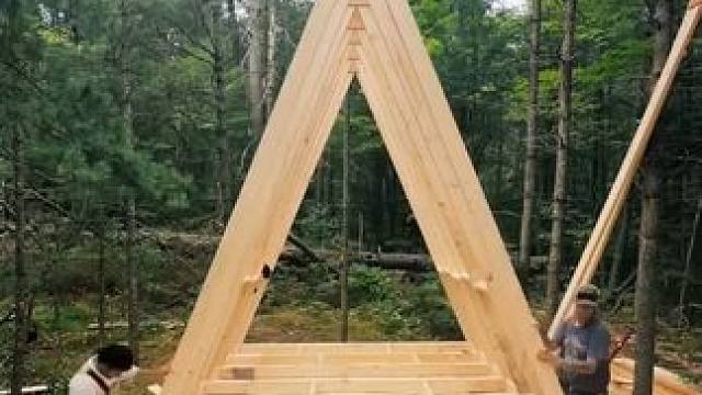 加拿大三角休闲房的搭建！#施工工艺 #工艺制作 #结实耐用 #极度舒适 #木屋建造