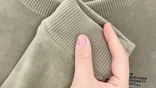 男士圆领加绒加厚品牌澳粒绒毛衣男装针织衫冬季高档#面料柔软舒适 #品质男装 #男士卫衣 #谁穿谁好看