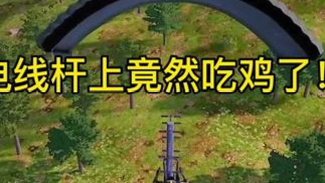 在电线杆上竟然吃鸡了！ #绝地求生