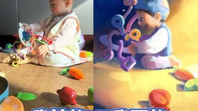 我拍的VS我画的#我拍的vs我画的 #画画 #麦刻风 #procreate绘画 #宝妈