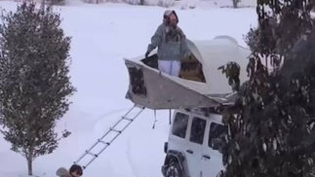 雪中车顶帐篷露营 #露营报告