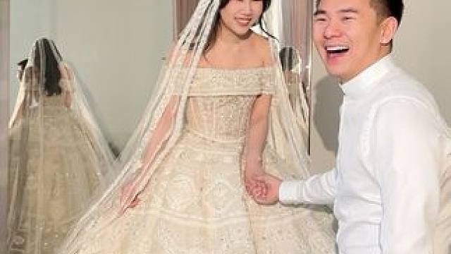 备婚日记｜真是便宜航仔那小子了#试婚纱 #备婚 #CPB钻光水乳#情人节心动礼#被问爆的情人节约会妆