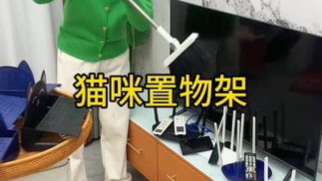 喵喵置物架 有一款特别适用于电视机、显示器的置物架来了!有了它，家里的遥控器、路由器等小物件就都可以